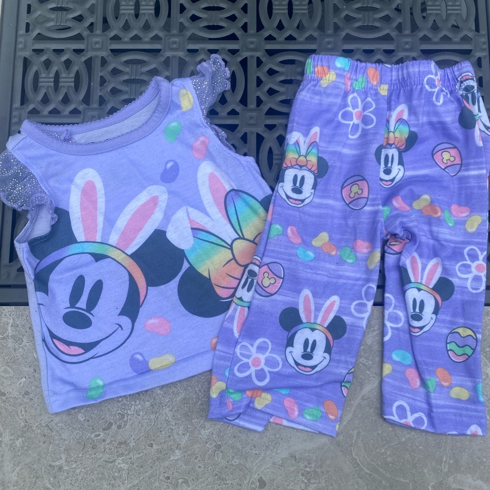 Disney Kids Pajama Set - Lavender Mickey Mouse Easter Design